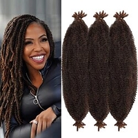 24 Inch Pre-Separated Springy Afro Twist Hair 3 Packs Pre-fluffed Natural Kinky Twist Great for Protective Styling Marley Crochet Braiding Hair For Black Women 24inch 3packs miniinthebox