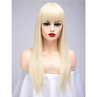 24 Inches Long Straight Wigs for Women Ladies Synthetic Full Hair Natural Wig with Fringe Bangs for Cosplay Costume or Daily Life miniinthebox