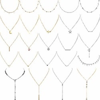 24 pieces layered necklace multilayer choker necklace tiered chokers necklace charm pendant necklace for women girls (gold and silver)