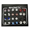 24 pieces magnetic fake plug lot fake gauges ear studs round rhinestone stud earring mix gauges look(12 pairs colorful)