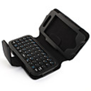 2.4GHz 49-Key QWERTY Mini Rechargeable Bluetooth V2.0 Keyboard with PU Leather Case for iPhone 4
