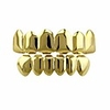 24k gold plated hip hop punk custom fit teeth grillz caps top amp; bottom grill set removable (gold)