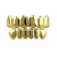 24k gold plated hip hop punk custom fit teeth grillz caps top amp; bottom grill set removable (gold)