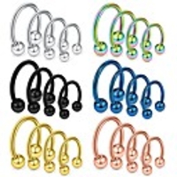 24pcs 14g surgical steel nose septum horseshoe earring eyebrow tongue lip nipple helix tragus piercing rings 8-14mm