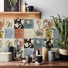 24pcs Creative Kitchen Bathroom Living Room Self-adhesive Wall Stickers Waterproof Color Flower Tile Stickers miniinthebox