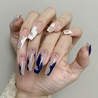 24Pcs False Nails With Design Fake Nails Press On Nails French Tips Artifical Nails Nail Tips Wearable Fake Nails Nail Supplies for Professionals miniinthebox