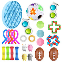 25 pcs Fidget Sensory Toy Set Stress Relief Toys Autism Anxiety Relief Stress Pop Bubble Fidget Toys For Kids Adults miniinthebox