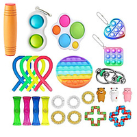 25 pcs Fidget Sensory Toy Set Stress Relief Toys Autism Anxiety Relief Stress Pop Bubble Fidget Sensory Toy For Kids Adults miniinthebox