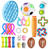 25 pcs Fidget Sensory Toy Set Stress Relief Toys Autism Anxiety Relief Stress Pop Bubble Fidget Sensory Toy For Kids Adults miniinthebox