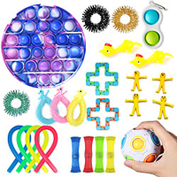25 pcs Fidget Toys Anti Stress Set Stretchy Strings Push Pop Bubble Gift Pack Adults Children Squishy Sensory Antistress Relief Figet Toys miniinthebox