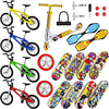 25 pcs Finger skateboards Mini fingerboards Finger bikes Finger Toys Plastics Alloy Office Desk Toys with Replacement Wheels and Tools Party Favors Kid