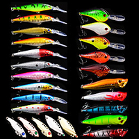 25 pcs Lure kits Fishing Lures Fishing Bait Spoons Minnow Crank Popper Lure Packs Bass Trout Pike Bait Casting Plastic