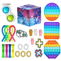 25 pcs Sensory Fidget Toys Set Bundle-DNA Pop Bubble Soybean Squeeze Stress Relief Balls with Fidget Hand Toys for Kids Adults Calming Toys for ADHD Autism Anxiety Relief miniinthebox