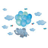 25.723CM New Cartoon Stickers Elephant Balloon Self Adhesive Wall Stickers Creative Children