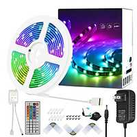 25ft 7.5M No-waterproof 5050 RGB Full color LED Strip Lights with 44-Key IR Remote Adapter Light Strip Kit DC12V miniinthebox