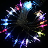 2.5M 20 Heads Seven Colors Dragonfly LED String Light (Use Battery)(CIS-84059)