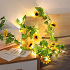 2.5M 20Leds Sunflower Fairy Led String Holiday Light Artificial Plants Vine Garland Copper LED Flexible String Light For Wedding Party Hanging Decoration Lights
