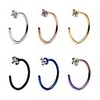 2.5mm clear diamond cz stainless steel body jewelry piercing earrings nose hoop ring unisex 20 gauge 10mm 6pcs - mix color