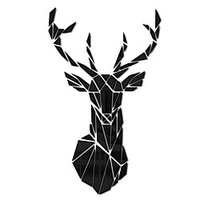 2643cm Geometric Deer Head Acrylic Mirror Stickers Hunting Modern Home Decor Antler Deer Head Wall Art Stickers Decal Deer Hunters Gift