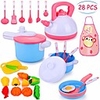 28 pcs kitchen cooking set,  kitchen cooking set cookware utensils kitchen food playset accessories for toddlers girls boy tea playset toy for kids pretend play food set