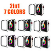 2in1 Full cover for Apple Watch Series 5 4 3 2 Matte Plastic Bumper Hard Frame Case with Glass Film for iWatch Screen Protector