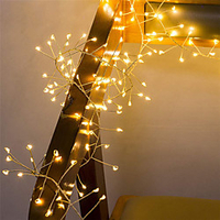 2M 100Leds Copper Wire LED String Lights Firecracker Fairy Garland Light for Christmas Window Wedding Party Warm White Decor AA Battery Operated (come without battery) miniinthebox