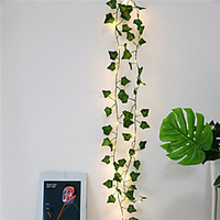 2m 20 LED Artificial Plants String Light Green Leaf Ivy Vine Fairy Maple Leaves Garland DIY Hanging Decoration for Wedding Home 1pc 2pcs 4pcs miniinthebox