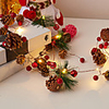 2M 20 LED Fairy Flexible Led String Lights Pine Cone Bell Cedar Star Garland String Light AA Battery Powered Garden Tree Decor Lamp For Xmas New Year Decor Lighting (come without battery)