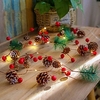 2M 20LEDs Pine Cone Pearl Fruit LED String Lights Battery Operated Fairy Lights Christmas Home Garden Decoration Light