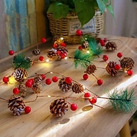 2M 20LEDs Pine Cone Pearl Fruit LED String Lights Battery Operated Fairy Lights Christmas Home Garden Decoration Light