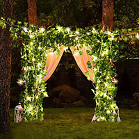 2M Artificial Silk Ivy Leaf Vine LED String Lights For Wedding Home Xmas Party Hanging Garland Flexible Holiday String AA Battery Power Warm White Lighting miniinthebox