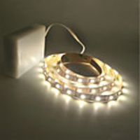 2m LED Light Strips Flexible Tiktok Lights 300 LEDs 2835 SMD 8mm Warm White Cold White Cuttable Suitable for Vehicles Self-adhesive AA Batteries Powered 1pc
