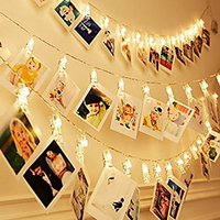 2m Photo Clip Holders String Lights 20 LEDs Warm White Room Decorative AA Batteries Powered 1 set