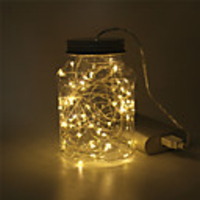 2m String Lights 20 LEDs SMD 0603 10pcs 6pcs 2pcs Warm White White Multi Color Christmas New Year