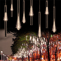 2pack 30cm x8 16 Tubes String Lights 288 LED Falling Meteor Rain Lights for Holiday Party Christmas Tree Decoration Waterproof US EU Plug UK Adapter
