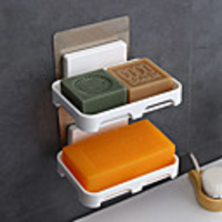 2PC Bathroom Shower Soap Box Dish Storage Plate Tray Holder Case Soap Holder Housekeeping Container Organizers