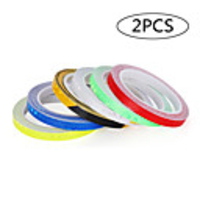 2PC Vinyl Motorcycle Rim Tape Reflective Wheel Stickers Decals Car Warning Stickers Motorbike Styling Decor Tool Accessories