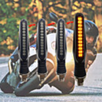 2Pcs 24 LEDS Turn Signals Light for Motorcycle Tail Flasher Flowing Water Blinker Bendable Motorcycle Flashing Lights
