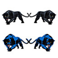 2PCS 6030cm 3D Animal Car Sticker Black Panther Roaring Colorful Funny Car Styling auto Accessories