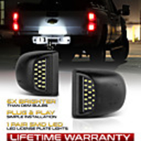 2Pcs 6500K LED License Plate Lights Lamp Black Light Board For Chevy Silverado Avala 1999-2013 Chevy Silverado 1500 2001-2006 Chevy Silverado 1500HD 2500 2000-2006 GMC Yukon