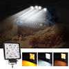 2Pcs 126W 16Led 12600LM Work Light Round Led Driving Lamps with Spot and Flood Cover Off Road Fog Bulb for Offroad Tractor UTV ATV SUV Boat TruckPickup Jeep Van Wagon Car