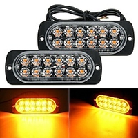 2Pcs 12V 12 LED Light Bar Amber Car Truck Side Marker Light Turn Light Bar Indicators Lamp Hazard Beacon Warning Lamp