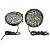 2pcs 12V 18LED White Round Car Driving Daytime Running Light Fog Light