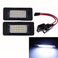 2Pcs 12V Car LED License Number Plate Light Lamp For Audi TT TTS A1 A5 A6 A7 Q5 RS5 TTRS Auto Lighting Luces