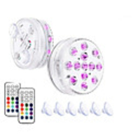 2pcs 13 Led Outdoor Lamp With Magnet Remote Controlled RGB Underwater Submersible Lights For Outdoor Vase Fish Tank Pond Garden
