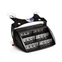 2Pcs 18 LED Yellow Red And Blue Emergency Hazard High-power Front Warning Windshield Dashboard Flash Strobe Light