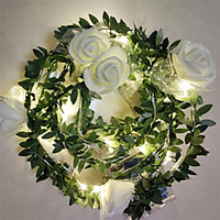 2pcs 1pc 10 20 40leds Rose Flower led Fairy String Lights 1.5m 3m 6m Battery Powered Wedding Valentine