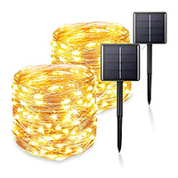 2pcs 1pc 22m 200 LEDs Solar Light String Outdoor Waterproof Garden Fairy Lights String Christmas Wedding Party Solar Light Decoration Solar Garden String Light
