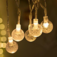 2pcs 1pcs Holiday Party Decor Light String 6m 40 LED Crystal Clear Ball Fairy String Light Wedding Party Outdoor Decor Lamp