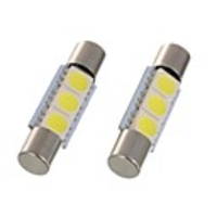 2pcs 28mm 29mm LED Festoon Light C5W 6614F TS-14V1C Car Interior Lamp 3 SMD 5050 Xenon White For Car Vanity Mirror Light Dome Light Reading Light